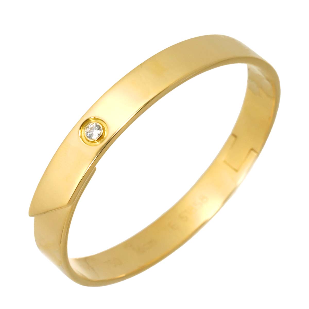 Anniversary Bracelet Diamond 1P Bangle 18K YG 750 Size16