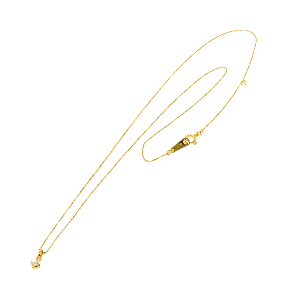 Diamond 0.05ct Necklace 18K YG Yellow Gold 750