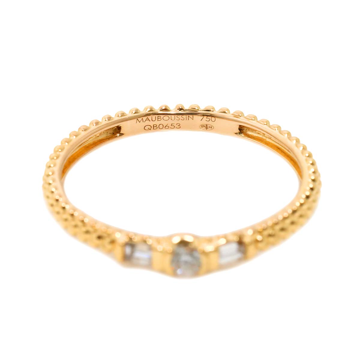 Diamond Ring 18K PG 750 size6.75-7.25(US)