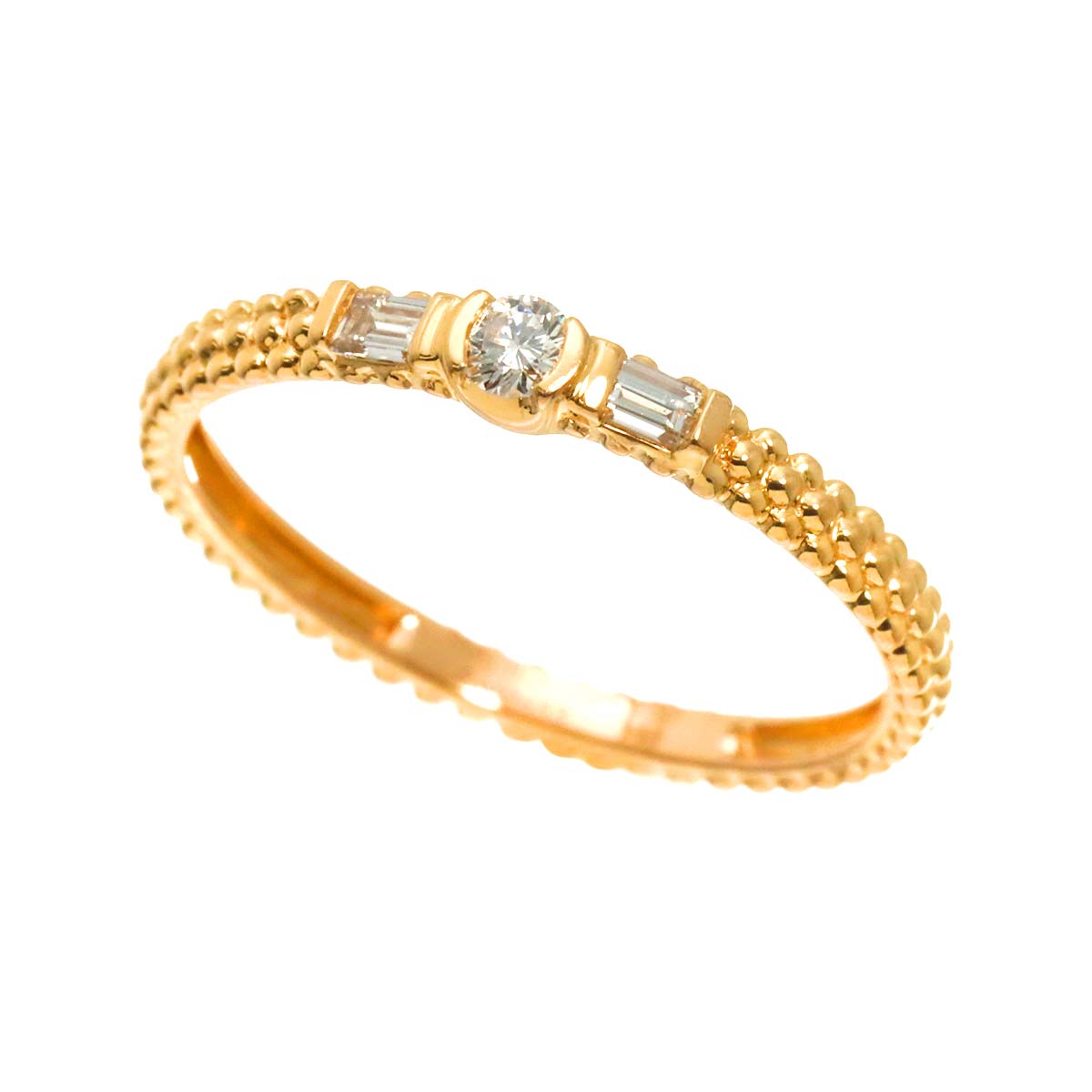 Diamond Ring 18K PG 750 size6.75-7.25(US)