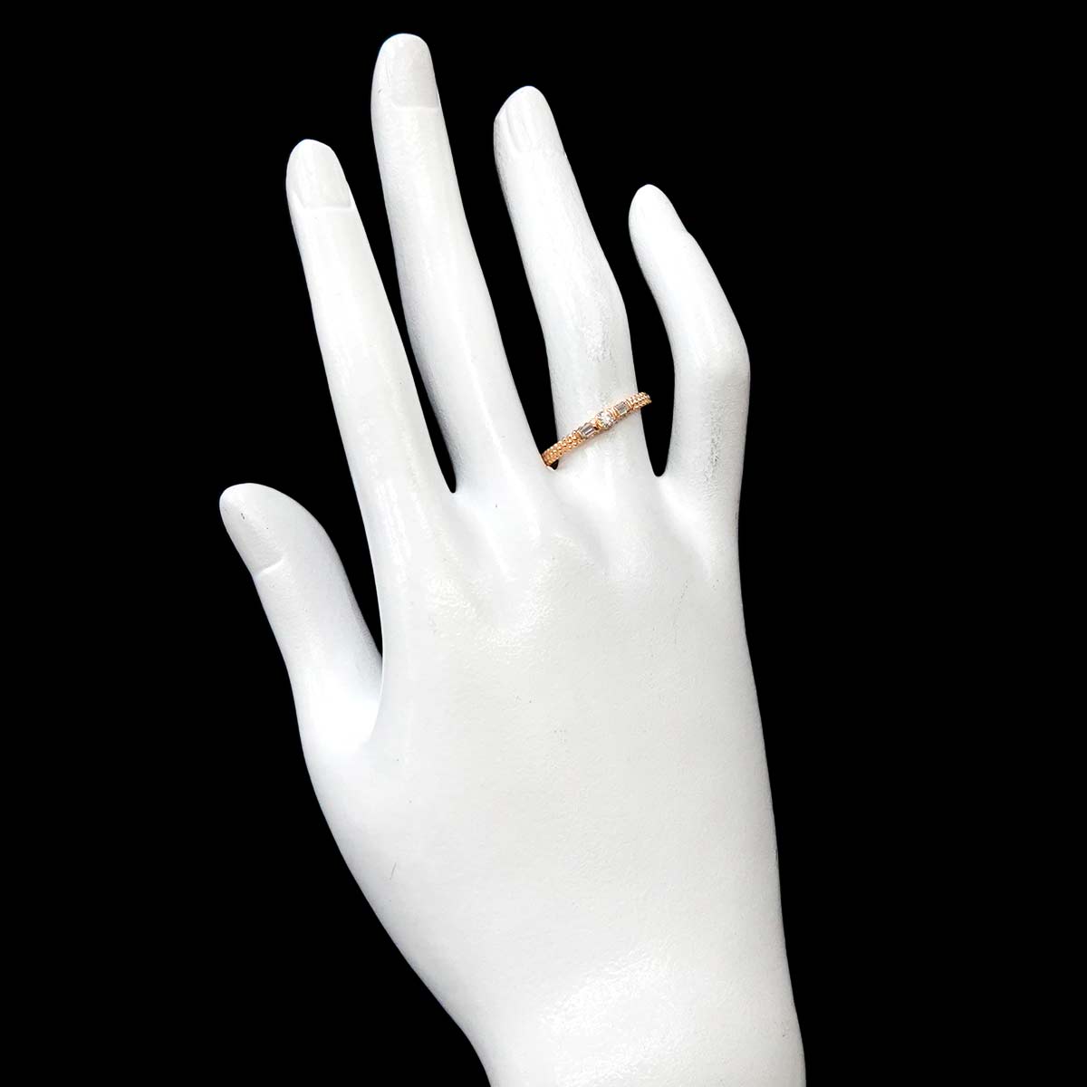 Diamond Ring 18K PG 750 size6.75-7.25(US)