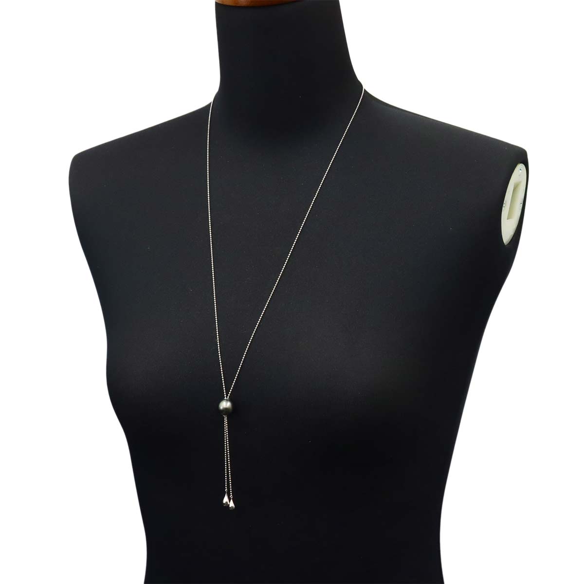 Black Pearl 11.6mm Akoya Pearl 7.9mm Necklace 18K WG 750