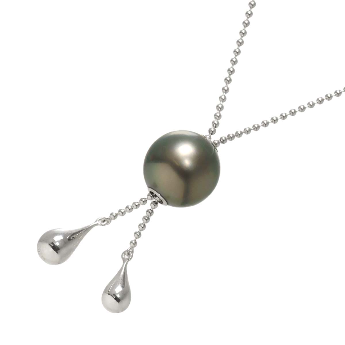 Black Pearl 11.6mm Akoya Pearl 7.9mm Necklace 18K WG 750