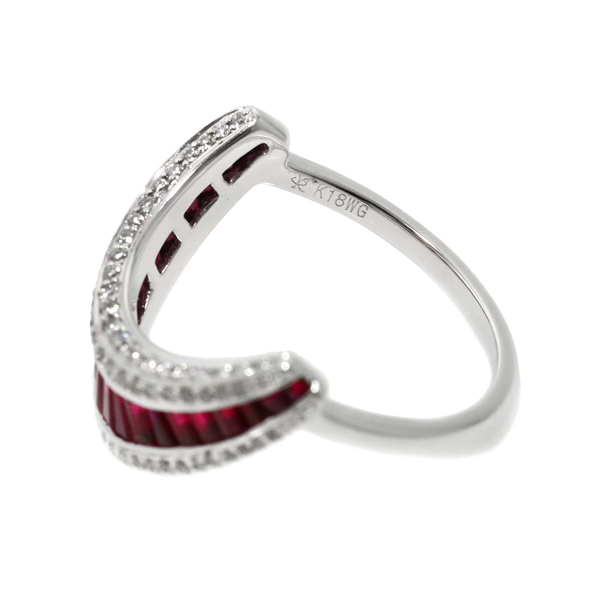 Ruby 1.67ct Diamond 0.35ct Ring 18K WG 750 Size7.5-7.75(US)