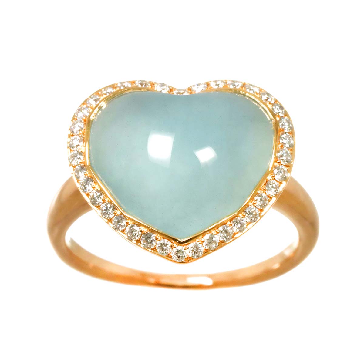 Quartz 5.45ct Diamond 0.26ct Ring 18K PG 750 6.25-6.5(US)