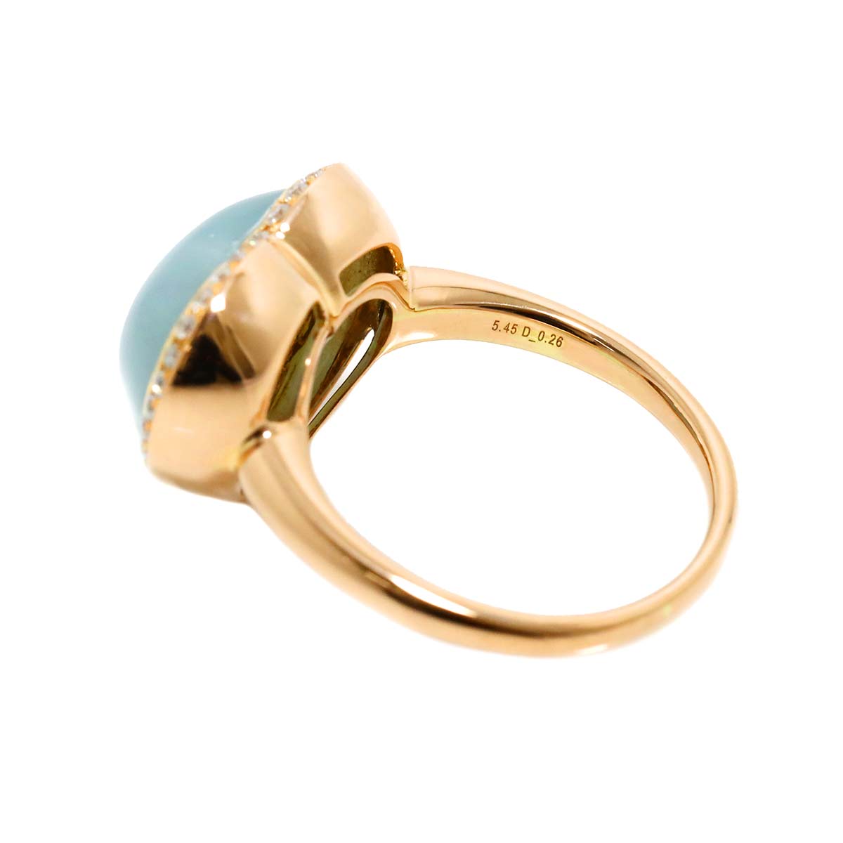 Quartz 5.45ct Diamond 0.26ct Ring 18K PG 750 6.25-6.5(US)