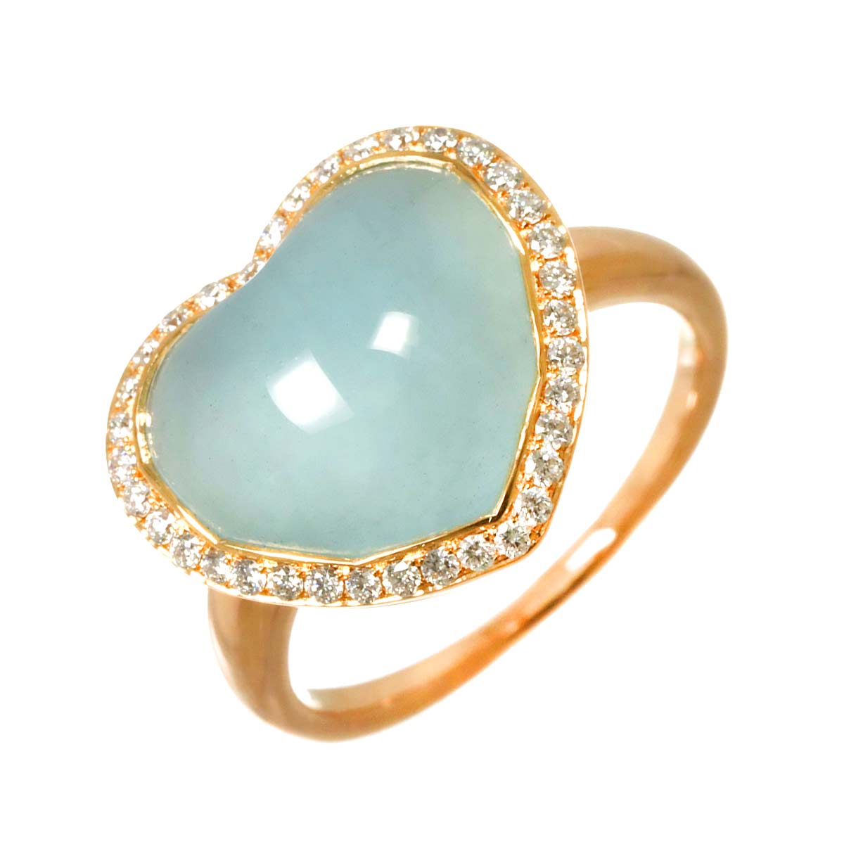 Quartz 5.45ct Diamond 0.26ct Ring 18K PG 750 6.25-6.5(US)