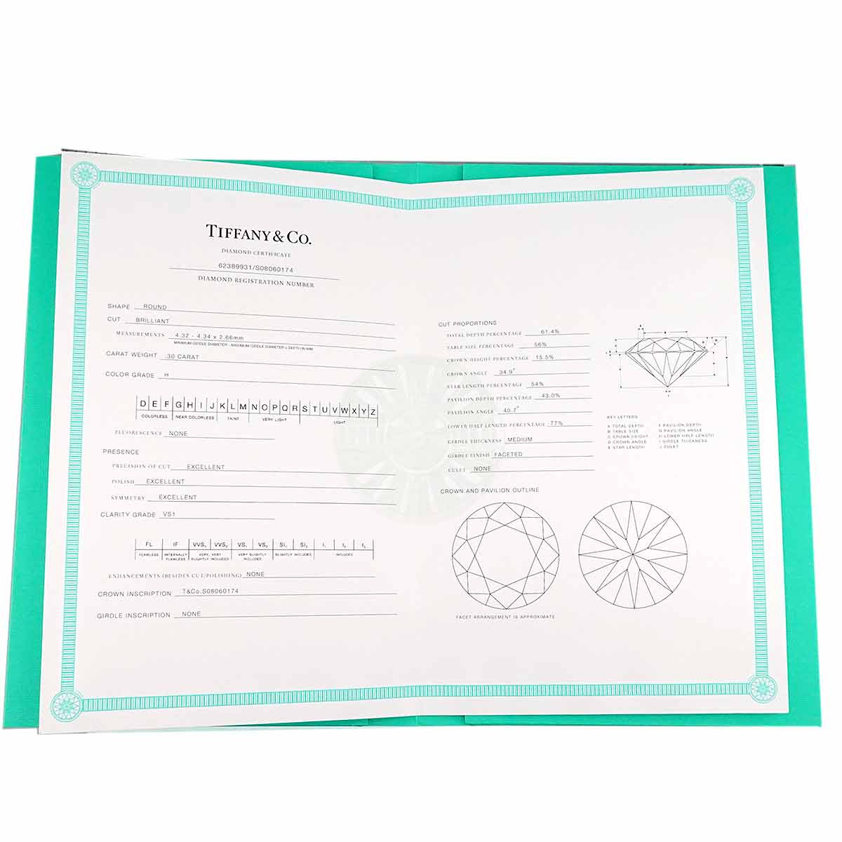 By The Yard Diamond 0.30ct H/VS1/3EX Necklace 18K YG 750