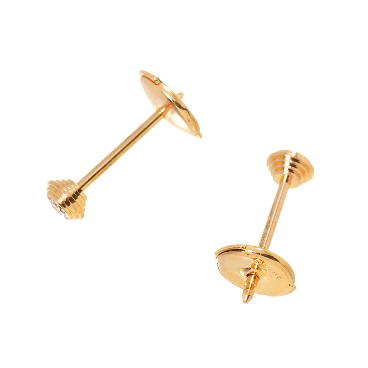 Damour Diamond Earrings Pierced XS 18K PG 750