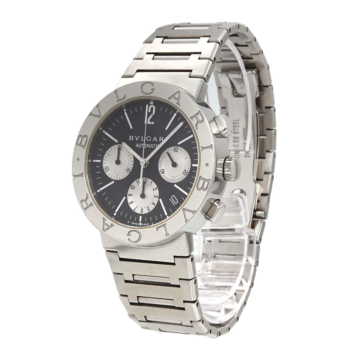 BVLGARIBVLGARI BB38SSCH Chronograph Date Black Dial Mens