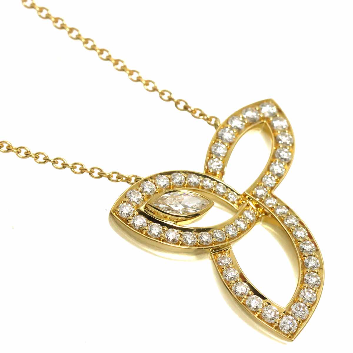 Lily Cluster Diamond Necklace 18K Yellow Gold 750