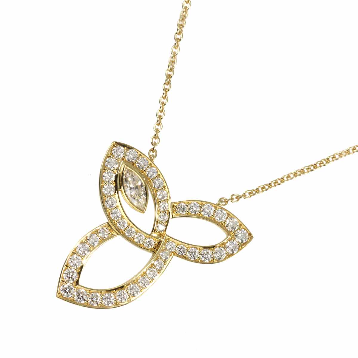 Lily Cluster Diamond Necklace 18K Yellow Gold 750