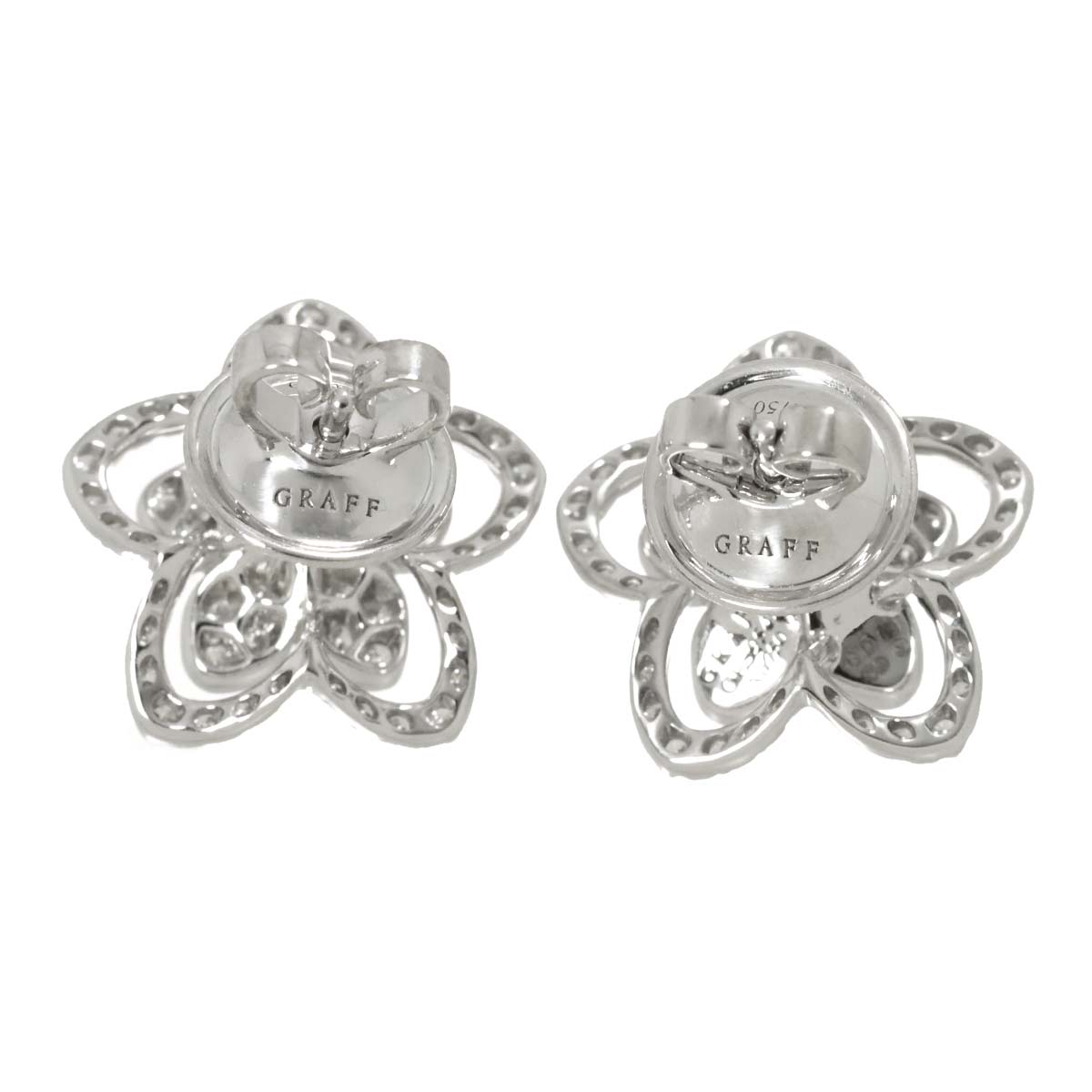 Wild flower Diamond Earrings Pierced 18K WG 750