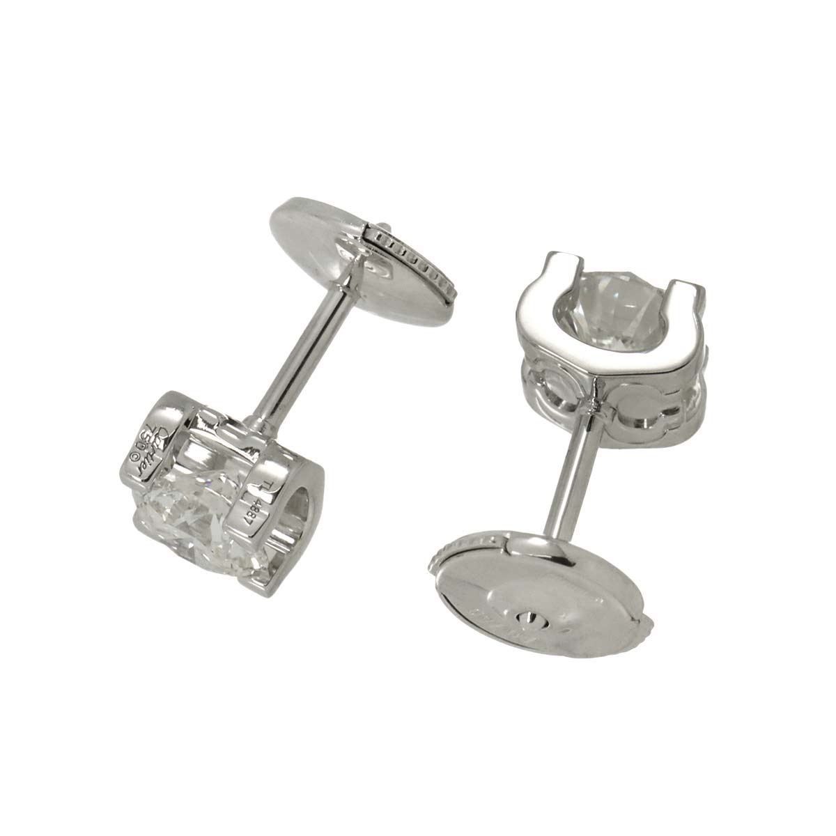 C de Diamond 0.56/0.55ct G/VVS2/EX Earrings Pierced 18K WG