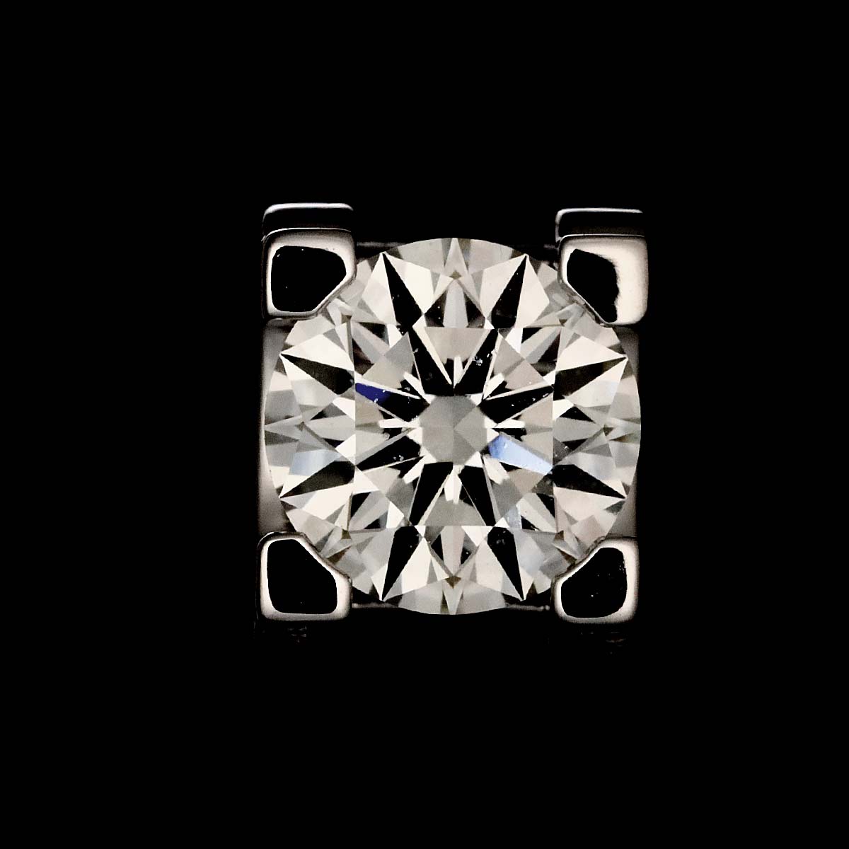 C de Diamond 0.56/0.55ct G/VVS2/EX Earrings Pierced 18K WG