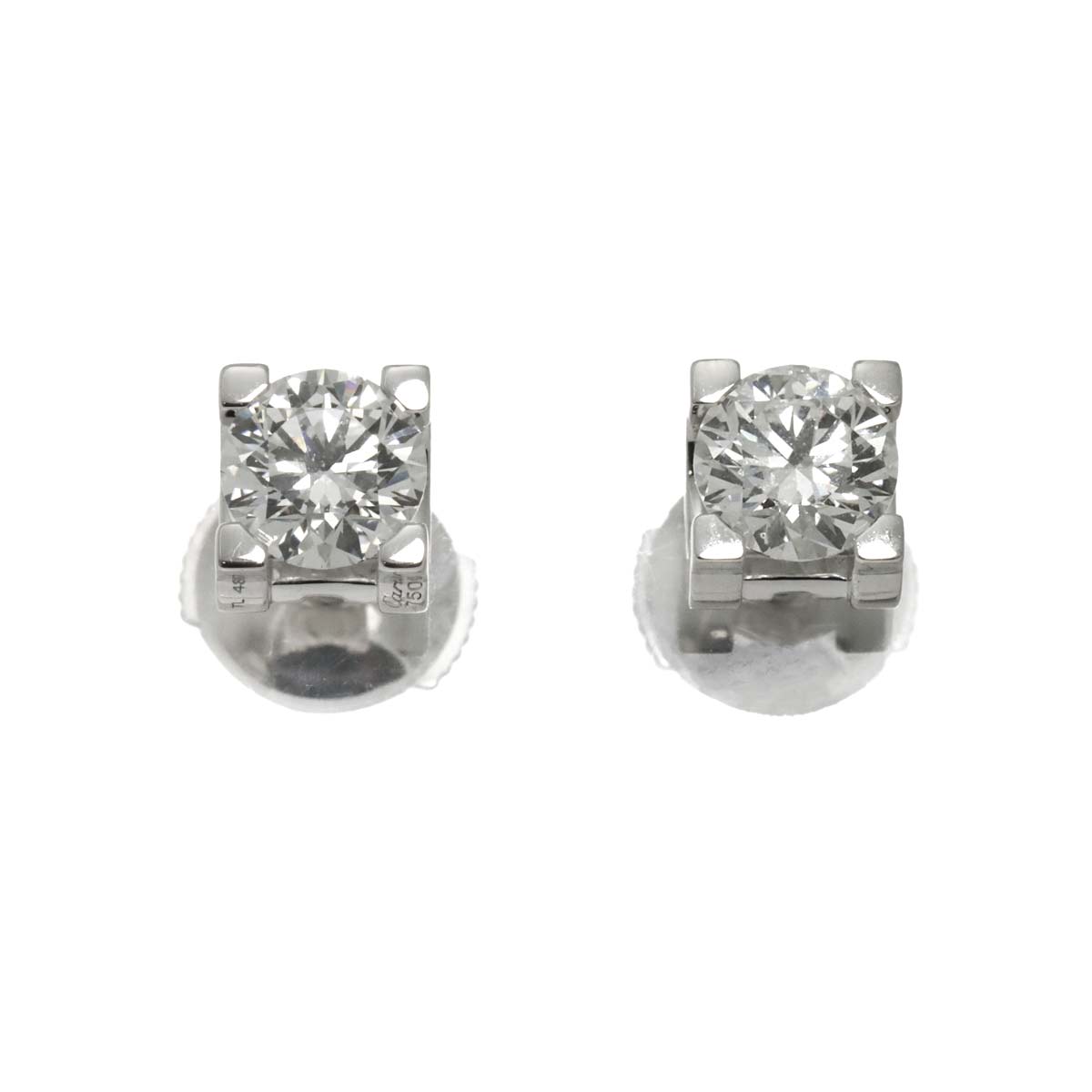 C de Diamond 0.56/0.55ct G/VVS2/EX Earrings Pierced 18K WG