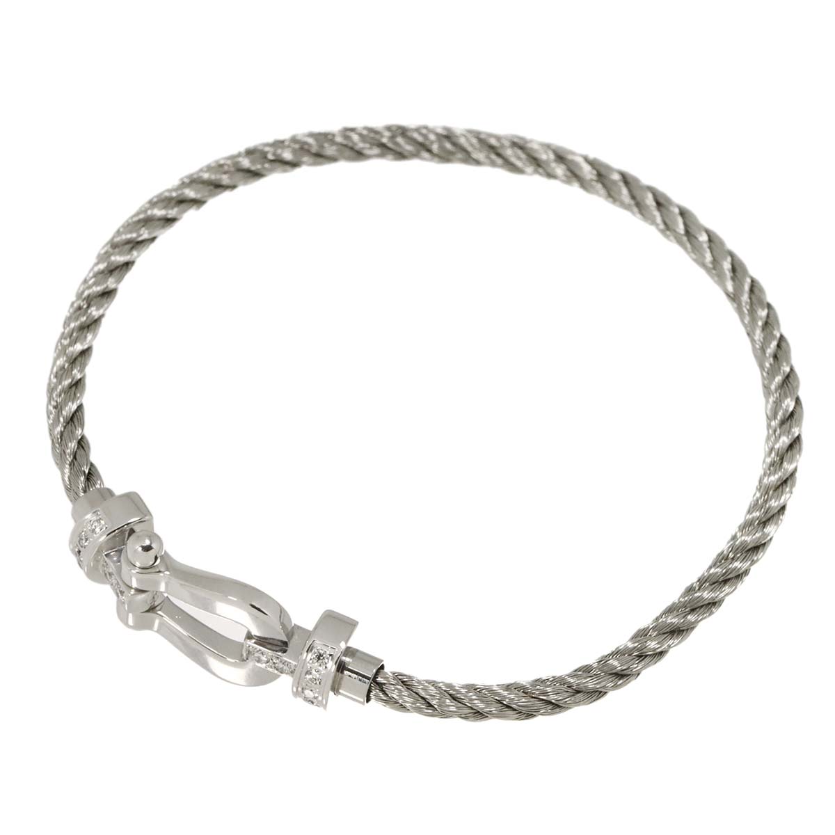 Force 10 Half Diamond Bracelet MM 18K WG 750 Steel size14