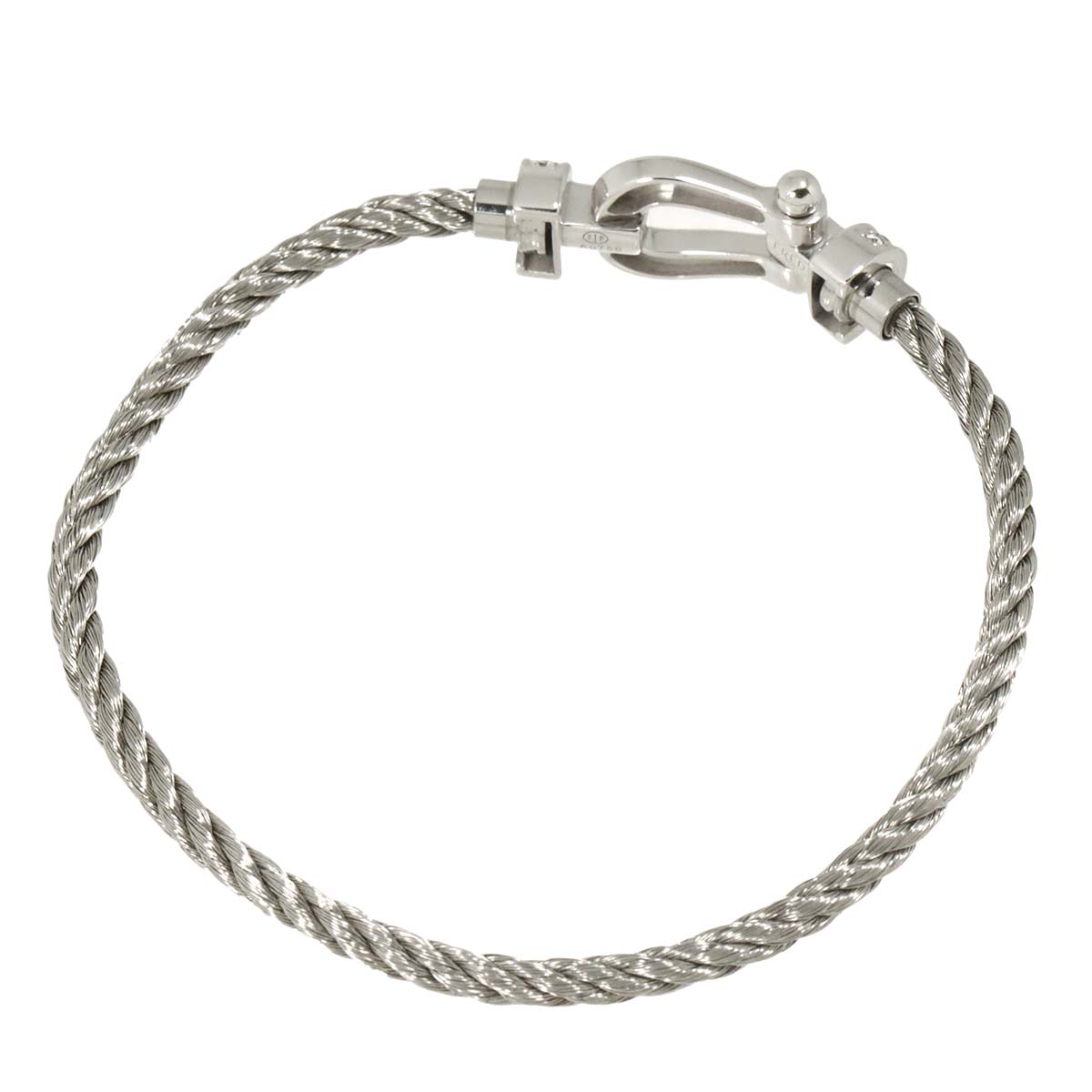 Force 10 Half Diamond Bracelet MM 18K WG 750 Steel size14