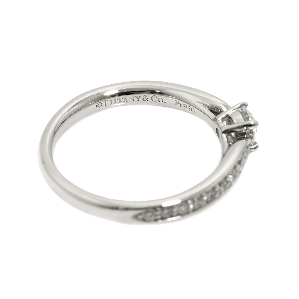 Diamond 0.20ct F/VS1/3EX Ring Pt Platinum Size4(US)