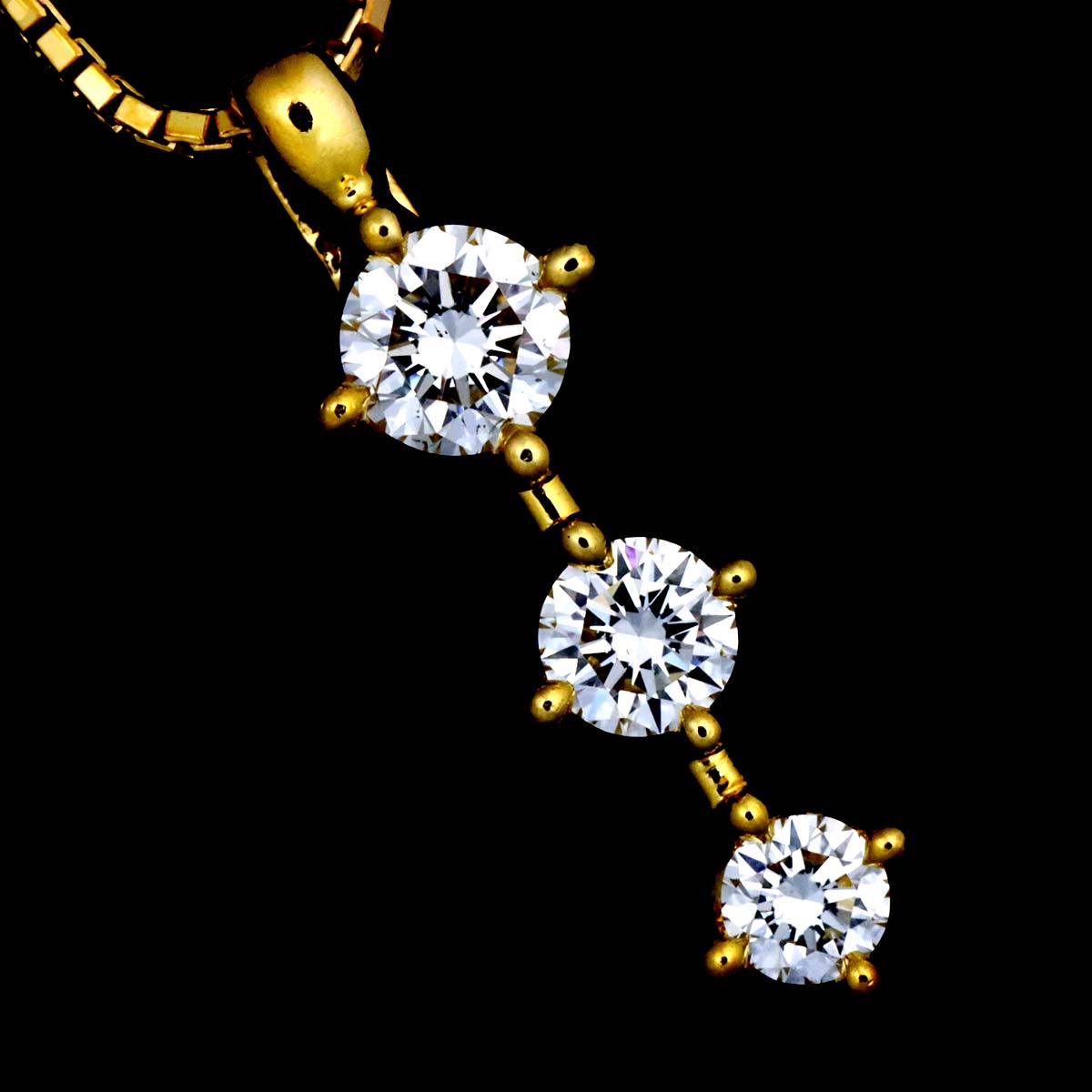 Diamond 0.19ct Necklace K18 YG 750