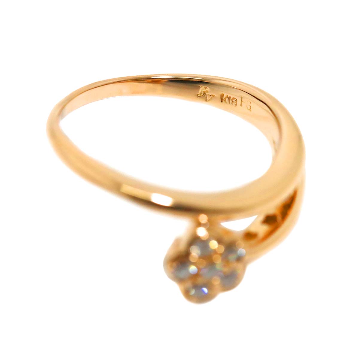 Diamond 0.09ct Ring 18K PG 750 Size4(US)