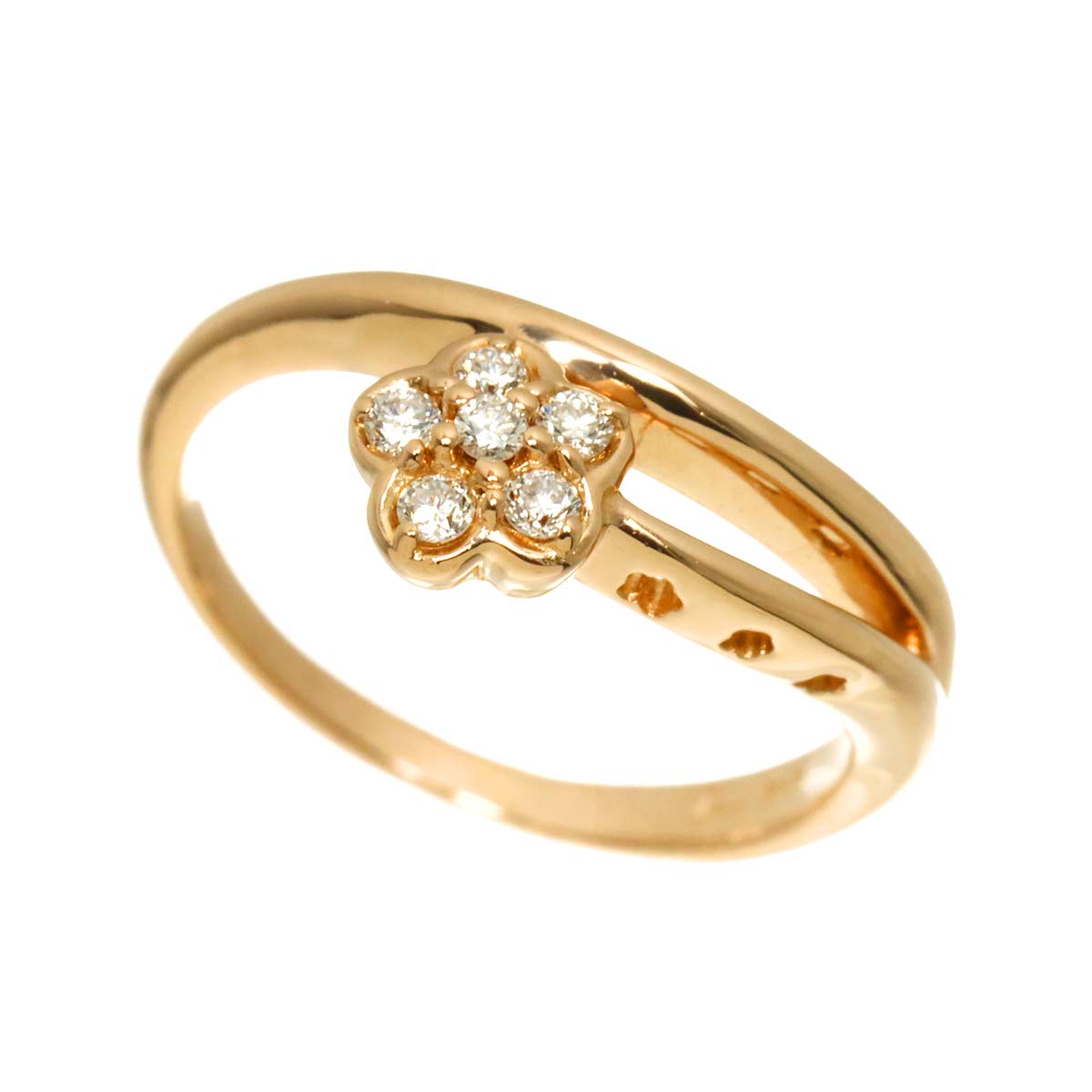 Diamond 0.09ct Ring 18K PG 750 Size4(US)