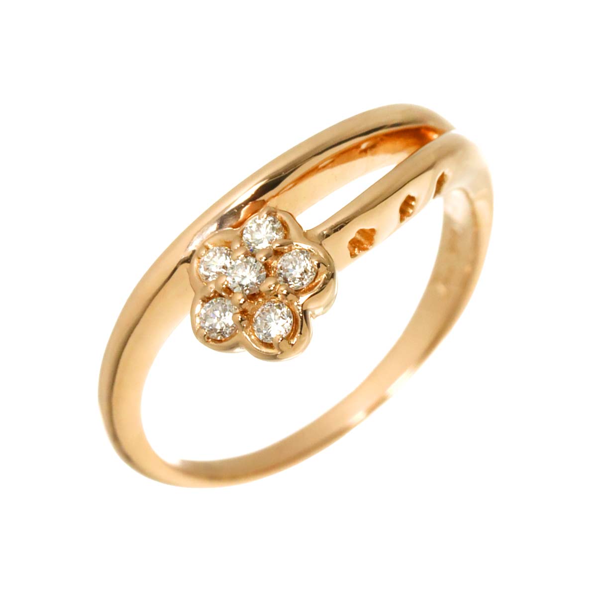 Diamond 0.09ct Ring 18K PG 750 Size4(US)