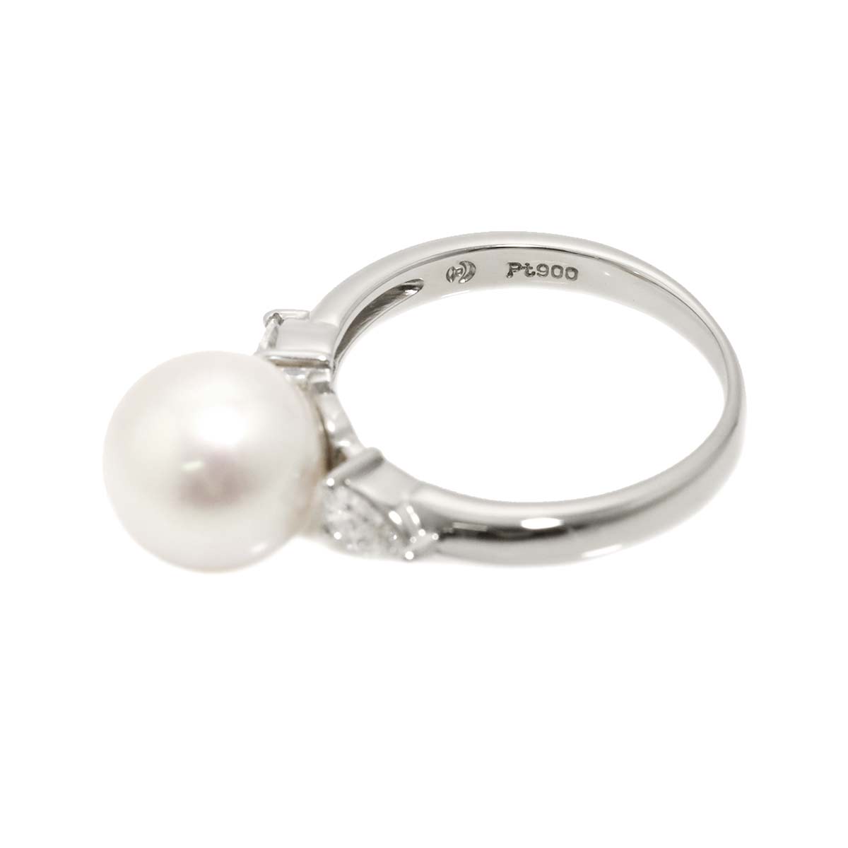Akoya Pearl 9.1mm Diamond 0.25ct Ring Pt size5.25(US)