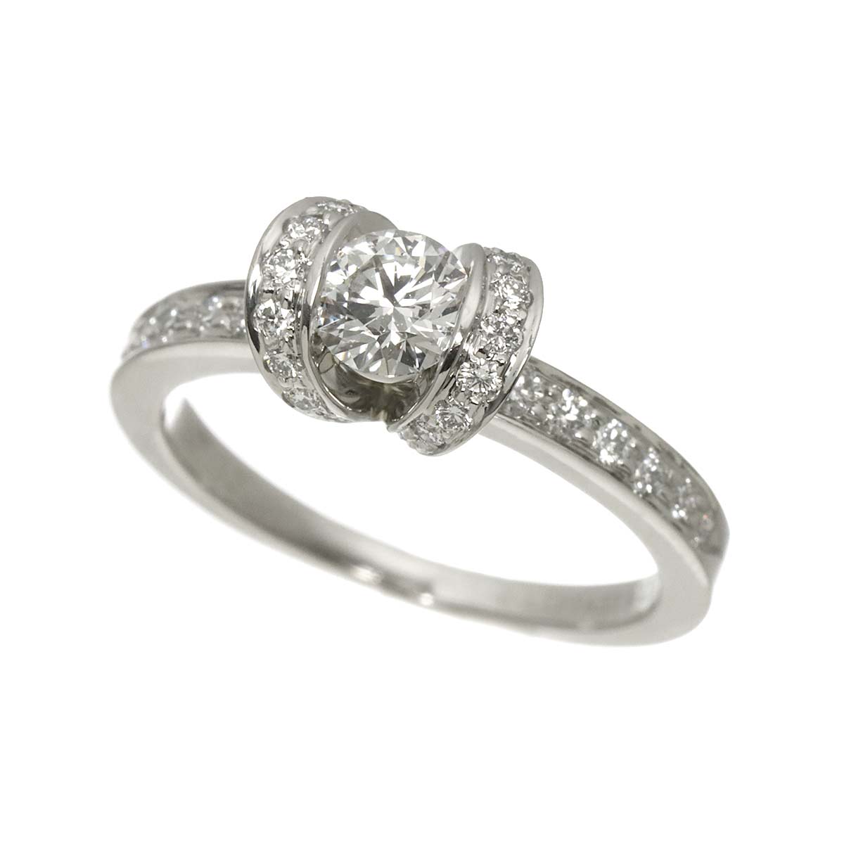 Diamond 0.38ct F/IF/EX Ring Pt Platinum size5.5-5.75(US)