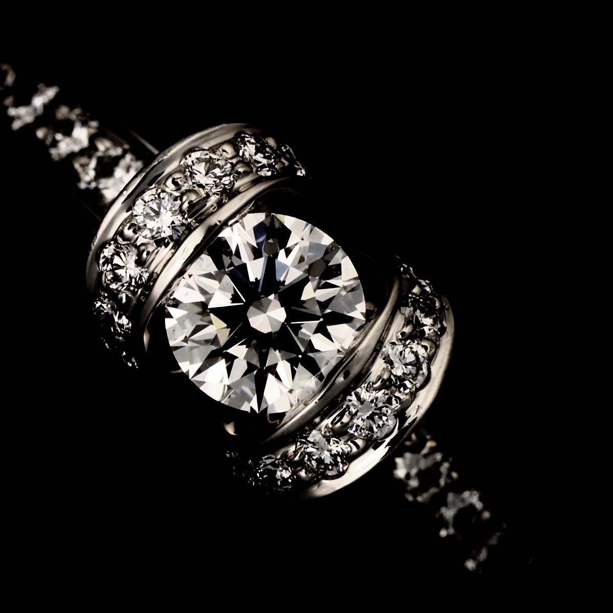 Diamond 0.38ct F/IF/EX Ring Pt Platinum size5.5-5.75(US)