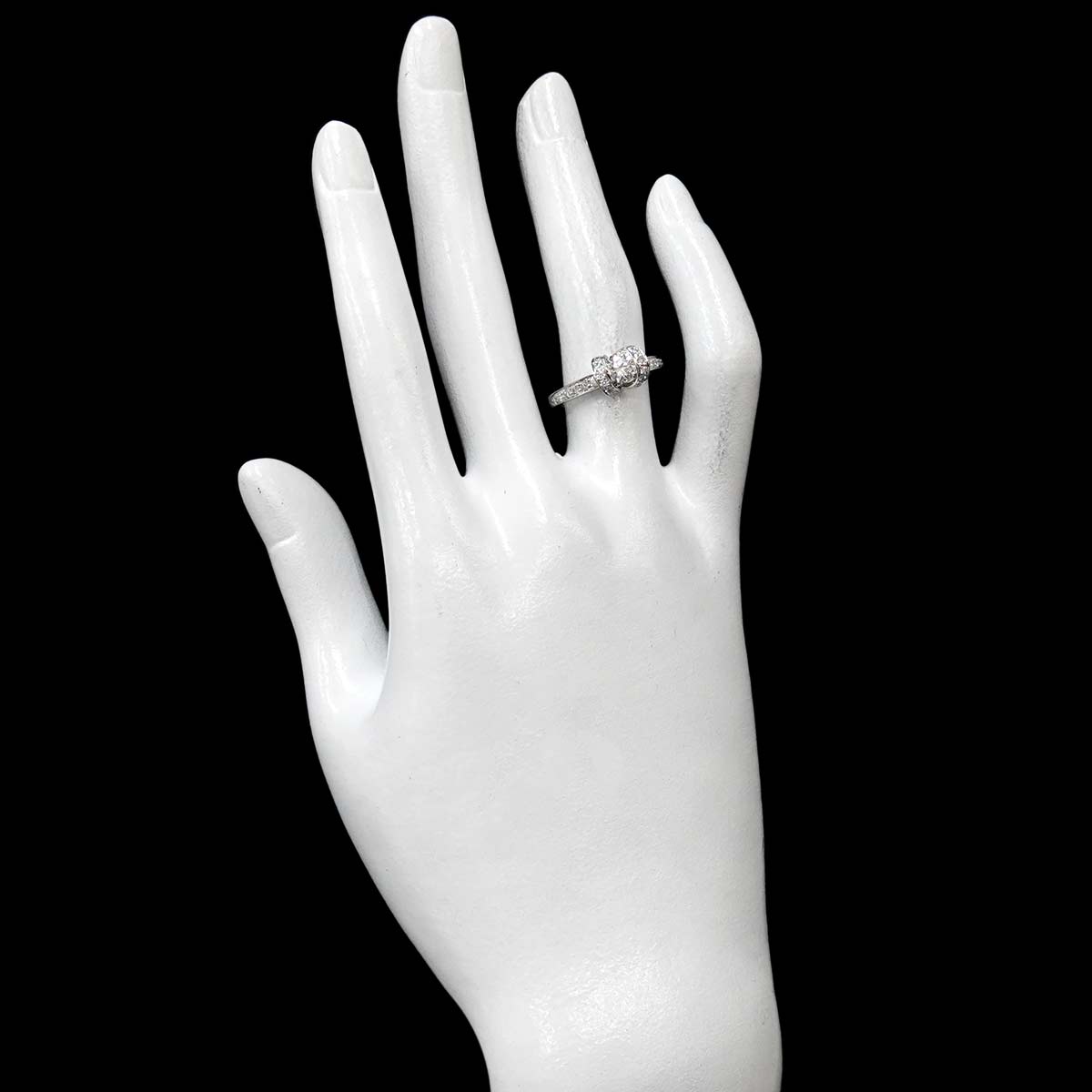 Diamond 0.38ct F/IF/EX Ring Pt Platinum size5.5-5.75(US)