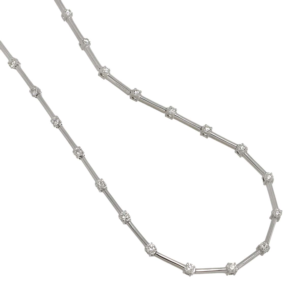 Diamond 2.17ct Necklace 18K White Gold 750