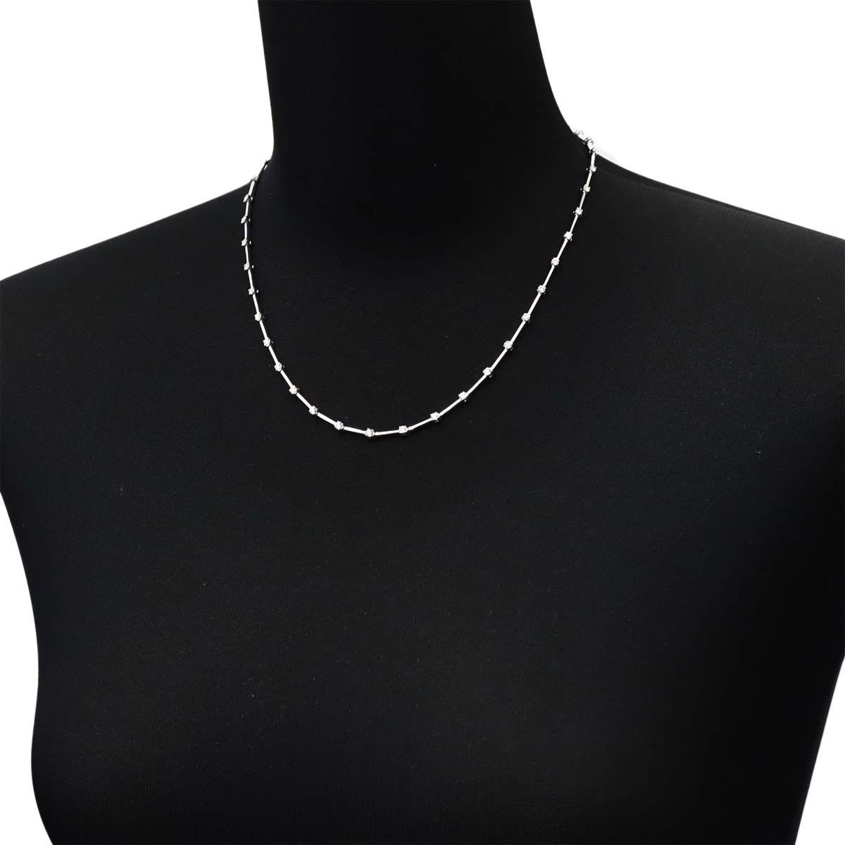 Diamond 2.17ct Necklace 18K White Gold 750