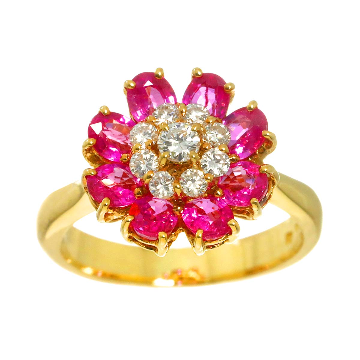 Sapphire 1.59ct Diamond 0.30ct Ring 18K YG size4.75-5(US)