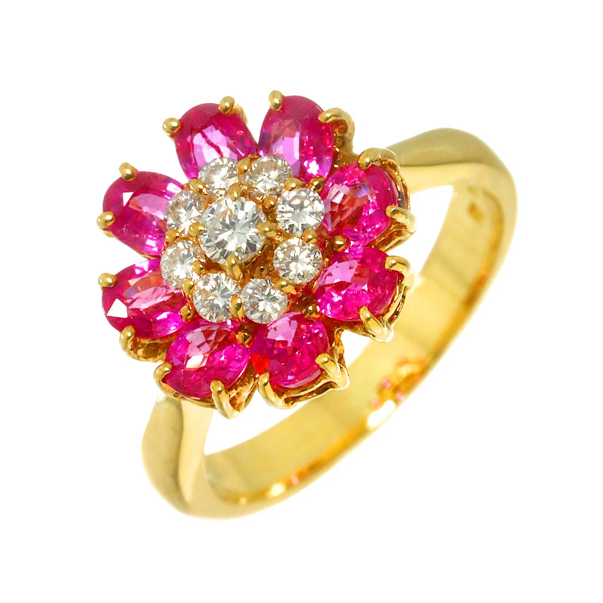 Sapphire 1.59ct Diamond 0.30ct Ring 18K YG size4.75-5(US)