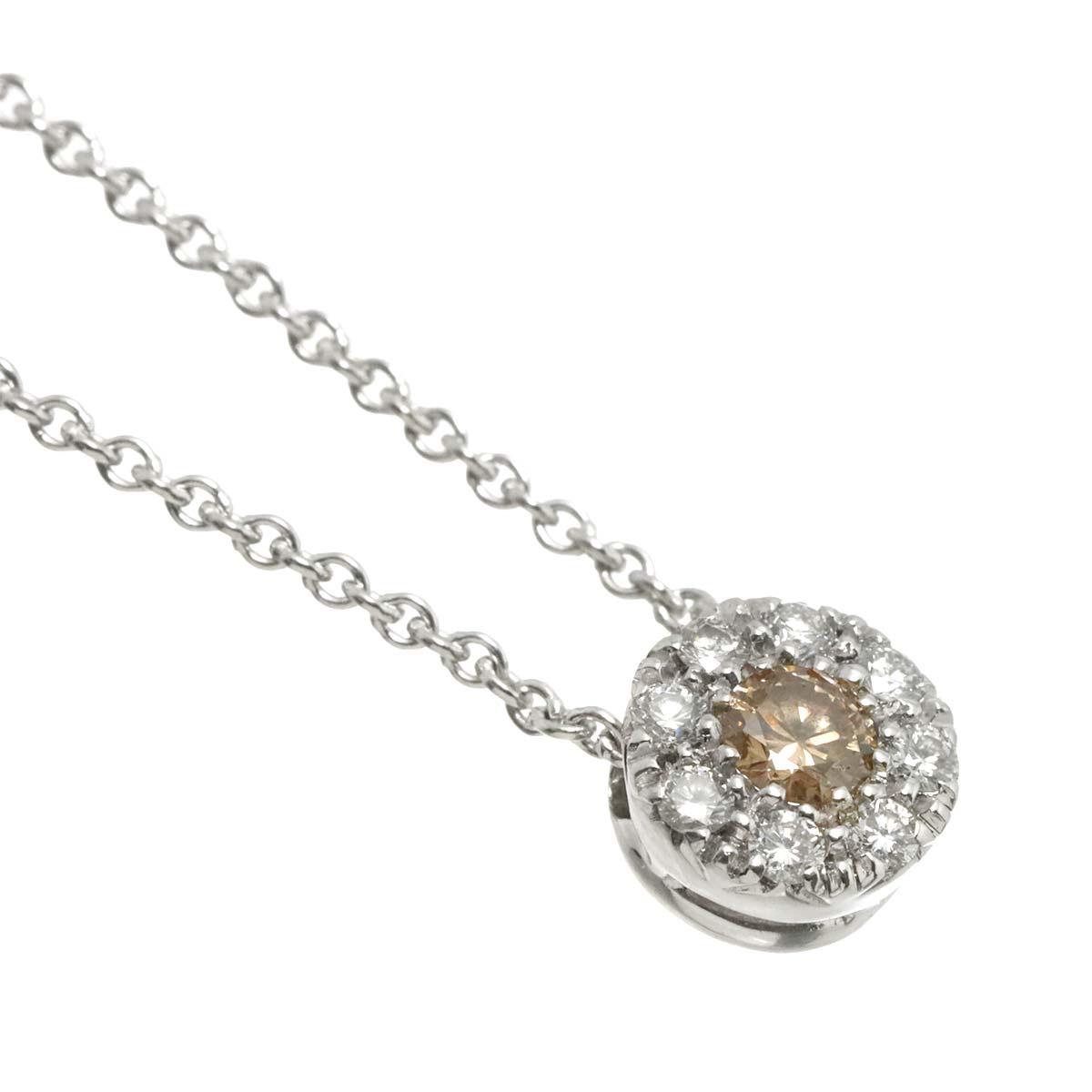 Diamond 0.31ct Necklace 18K White Gold 750