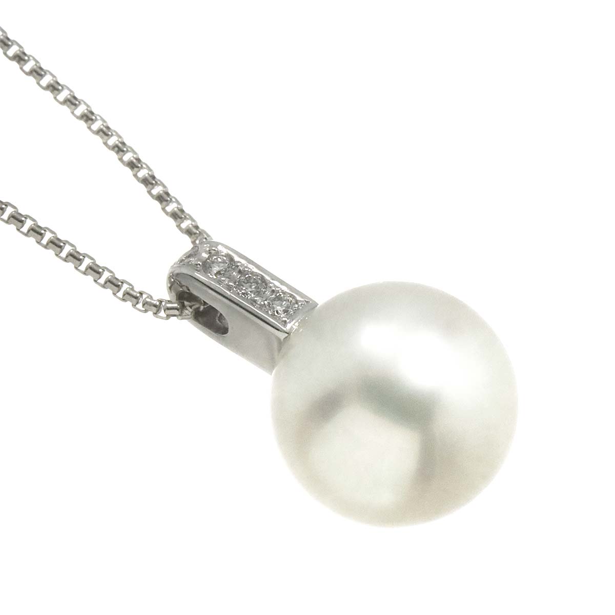 South Sea pearl 11.5mm Diamond 0.05ct Necklace 18K WG