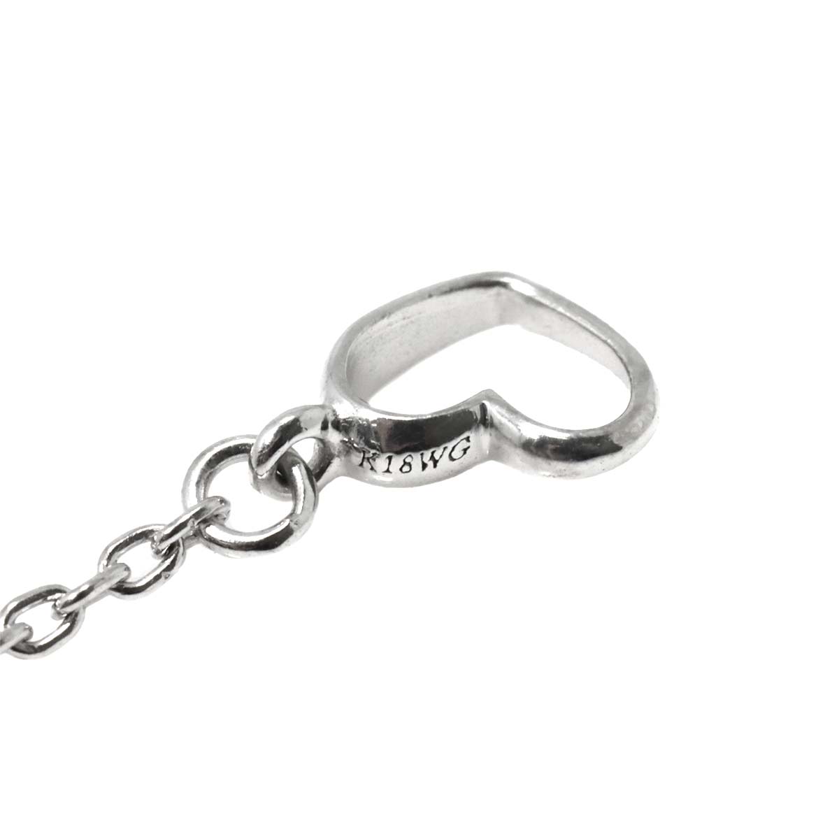 Kunzite 2.10ct Diamond 0.48ct Necklace 18K WG 750