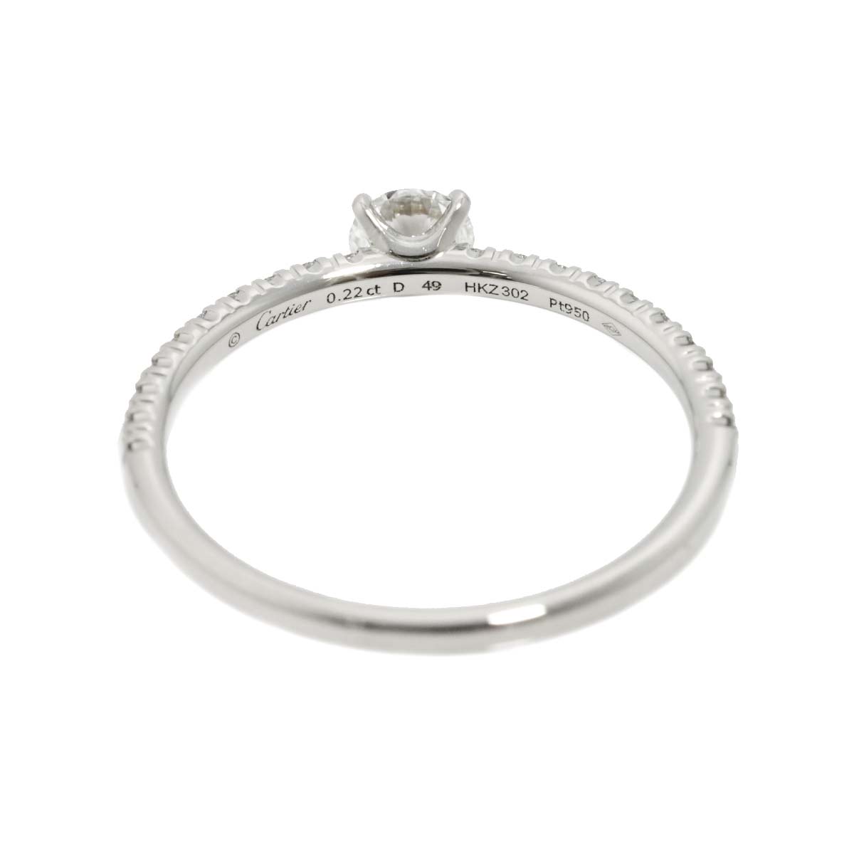 Half Diamond 0.22ct E/IF/3EX Ring Pt size49 4.75-5(US)