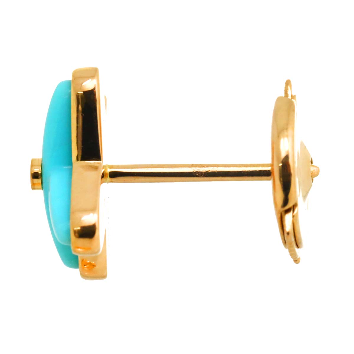 Liens Turquoise Diamond Earrings Pierced 18K PG 750