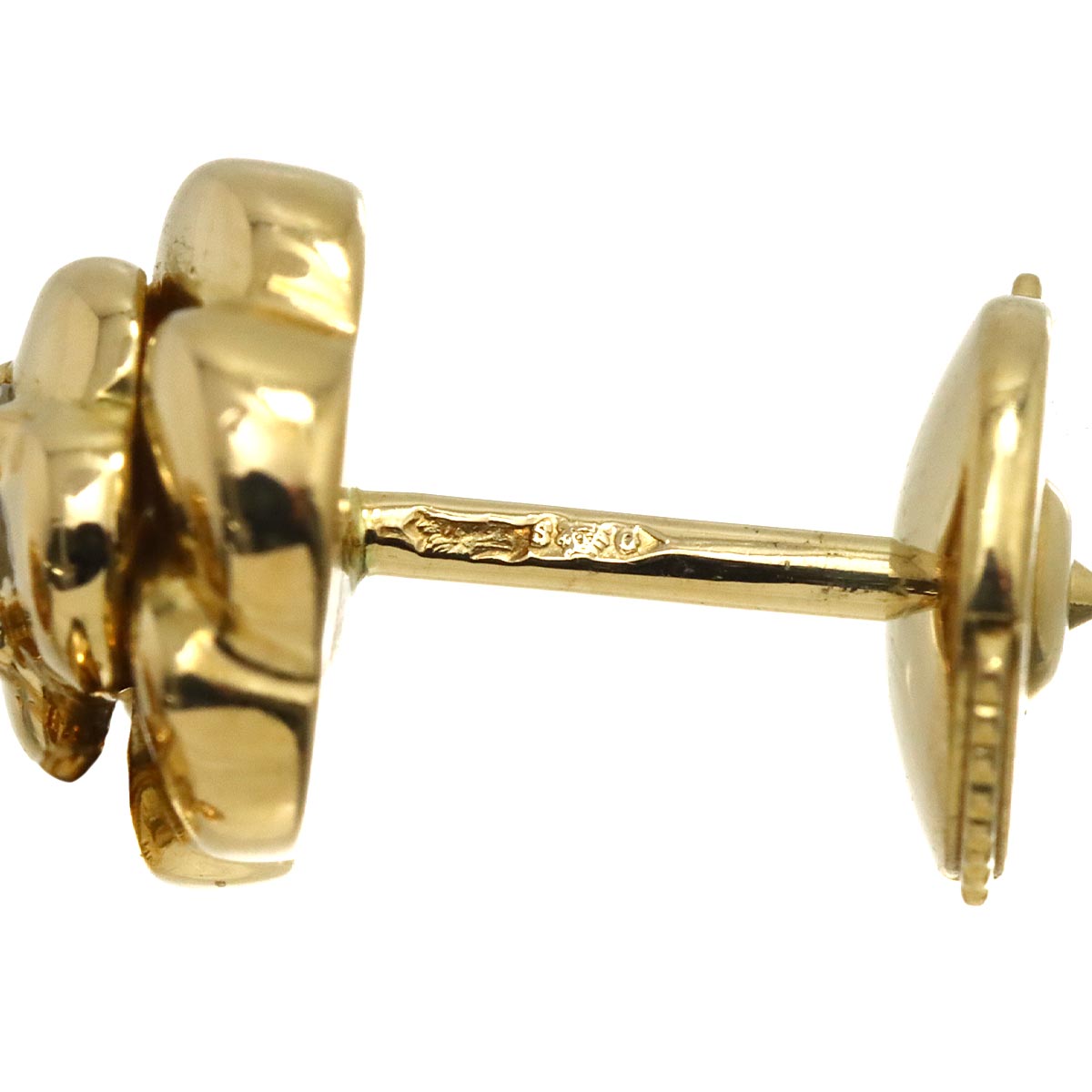 Camelia Diamond Earrings Pierced 18K Yellow Gold 750