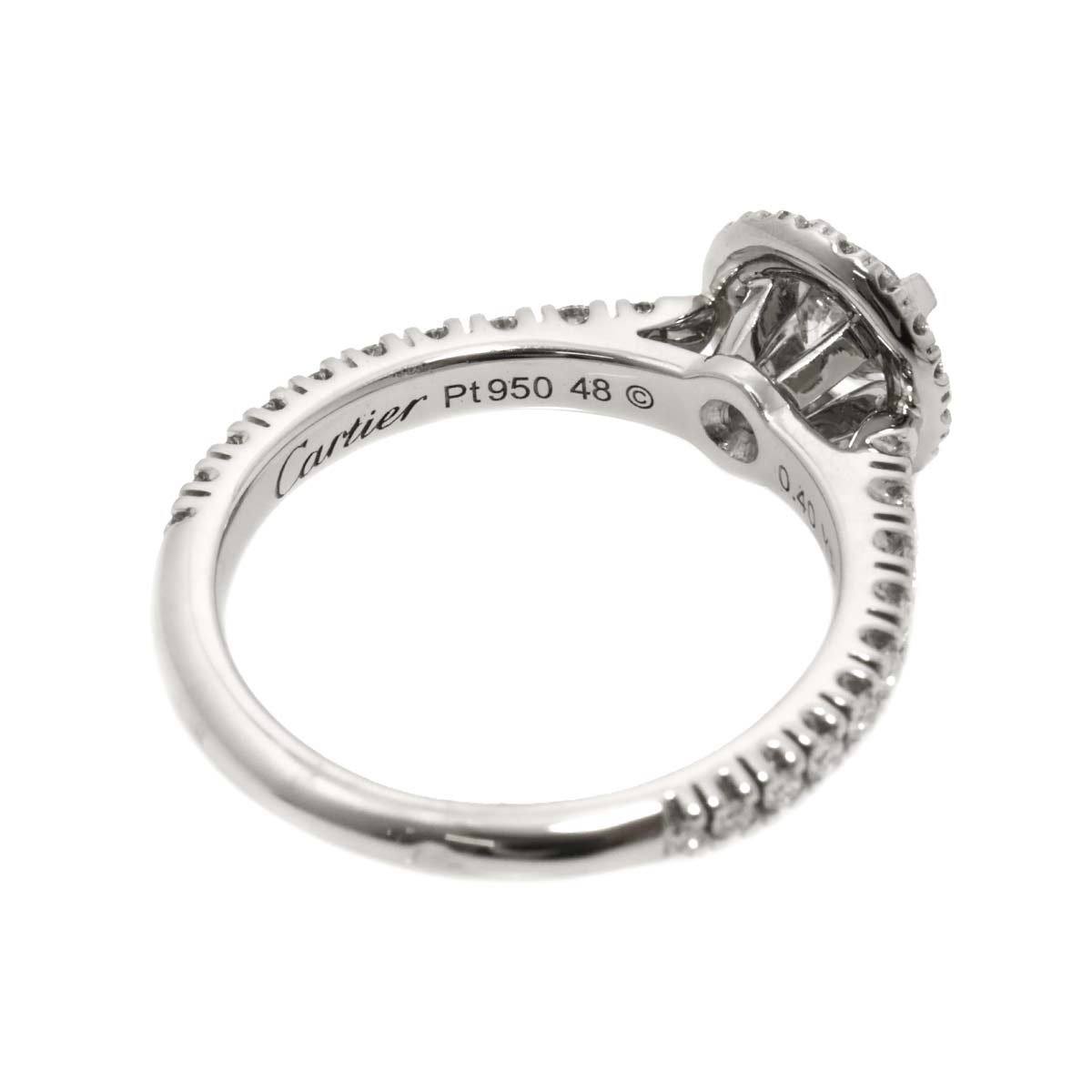 DESTINEE Diamond 0.40ct D/VS1/VG Ring Pt size48 4.5(US)