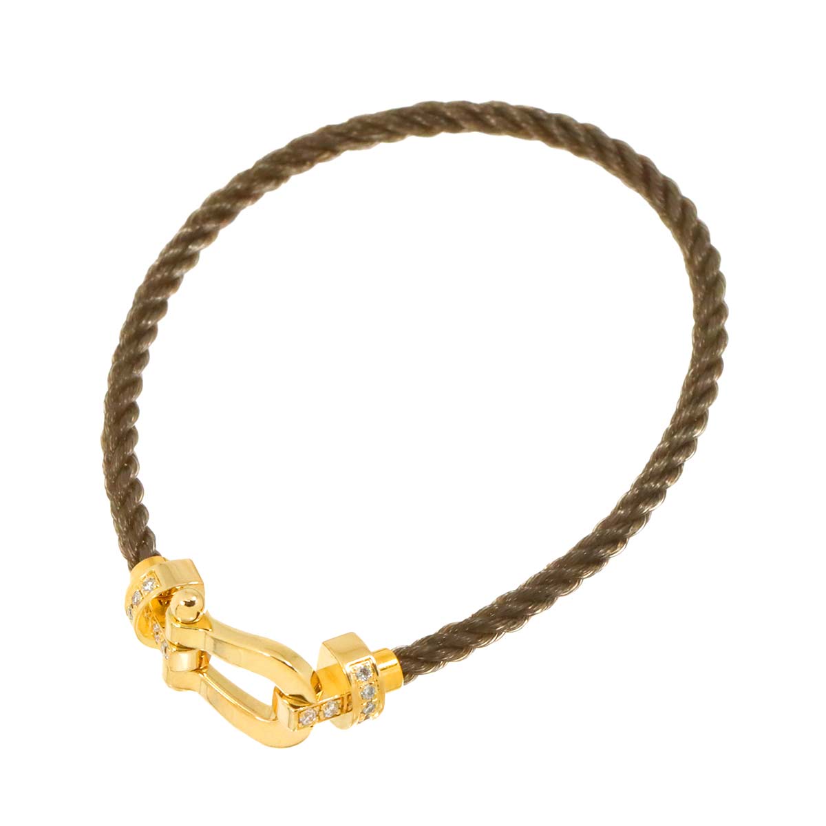 Force 10 Half Diamond Bracelet MM 18K YG 750 Steel Size14