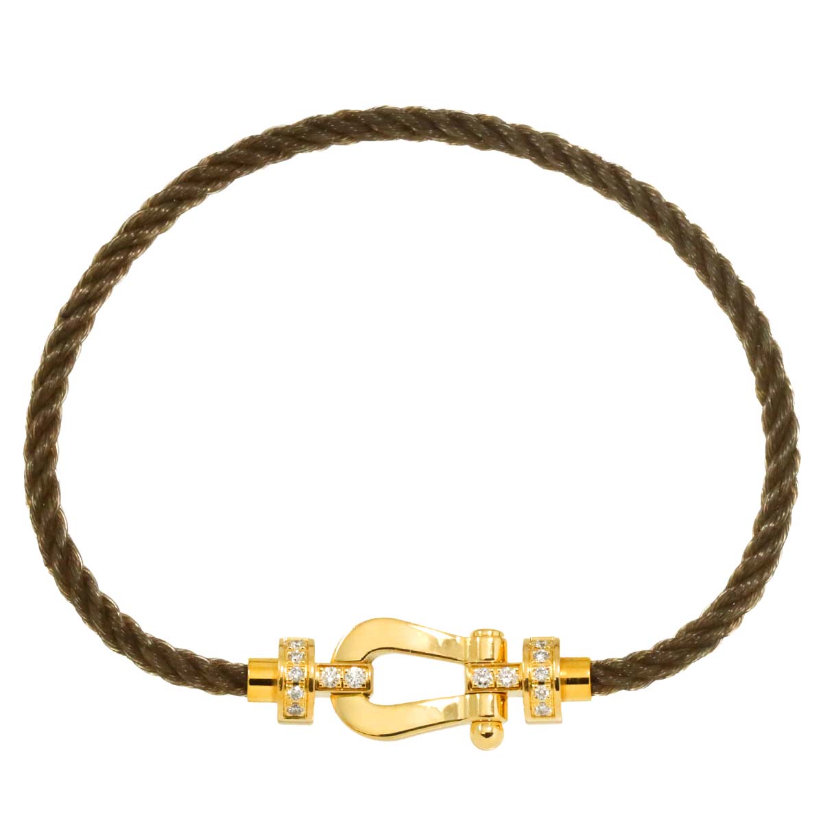 Force 10 Half Diamond Bracelet MM 18K YG 750 Steel Size14