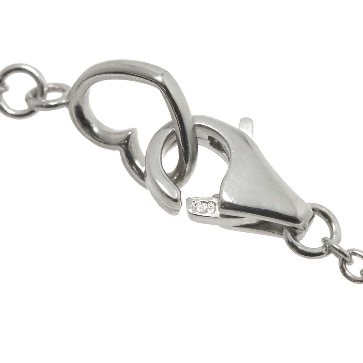 Heart Motif Diamond 0.60ct Necklace 18K White Gold 750