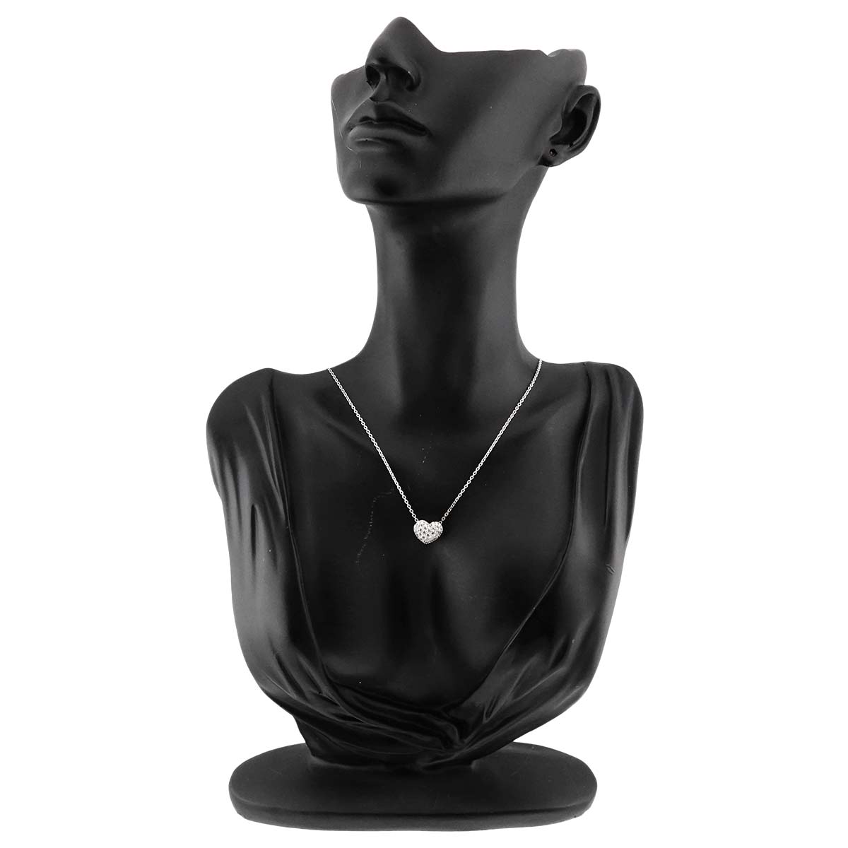 Heart Motif Diamond 0.60ct Necklace 18K White Gold 750