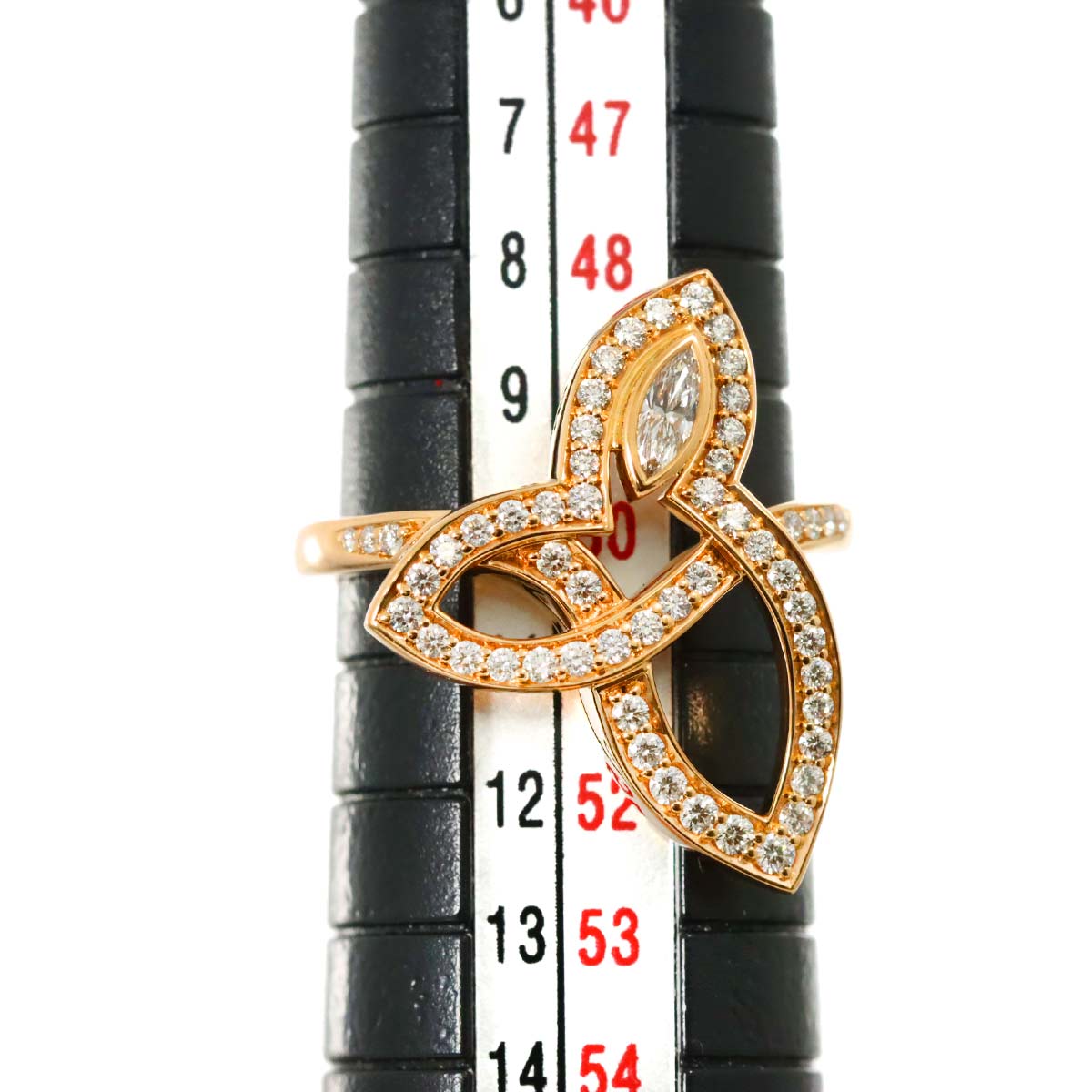 Lily cluster Diamond Ring 18K PG 750 size5.25(US)