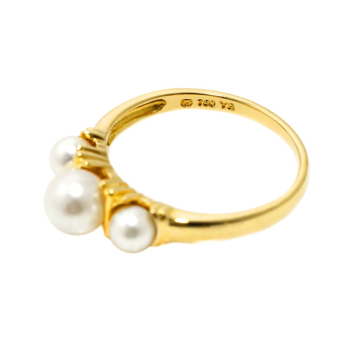 Akoya Pearl 5.5-3.8mm Ring 18K YG 750 Size5.5-5.75(US)