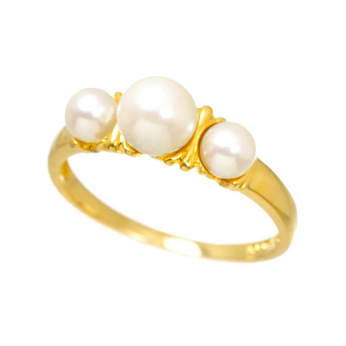Akoya Pearl 5.5-3.8mm Ring 18K YG 750 Size5.5-5.75(US)