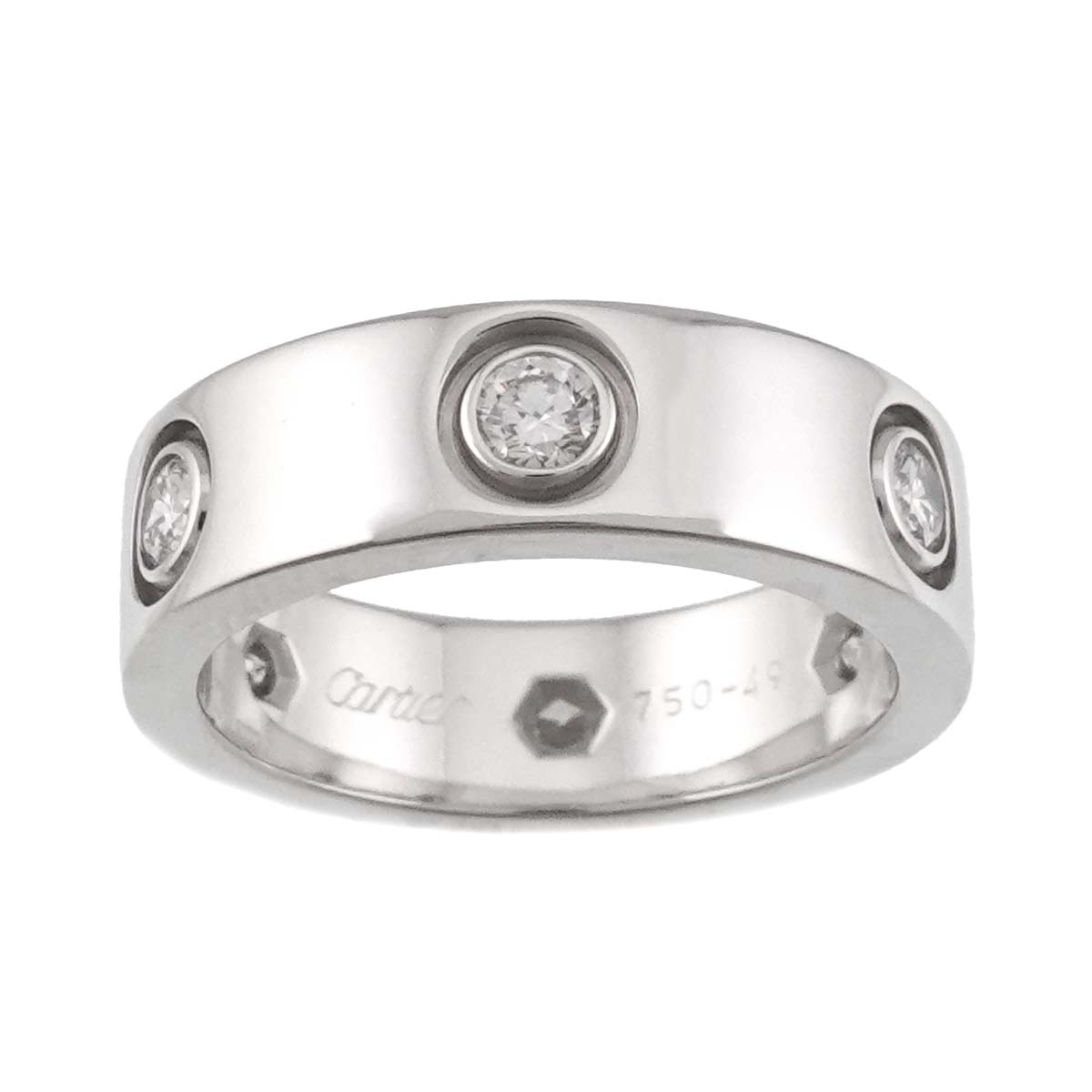 Love Ring Diamond 6P 18K White Gold 750 size49 4.5-4.75(US)